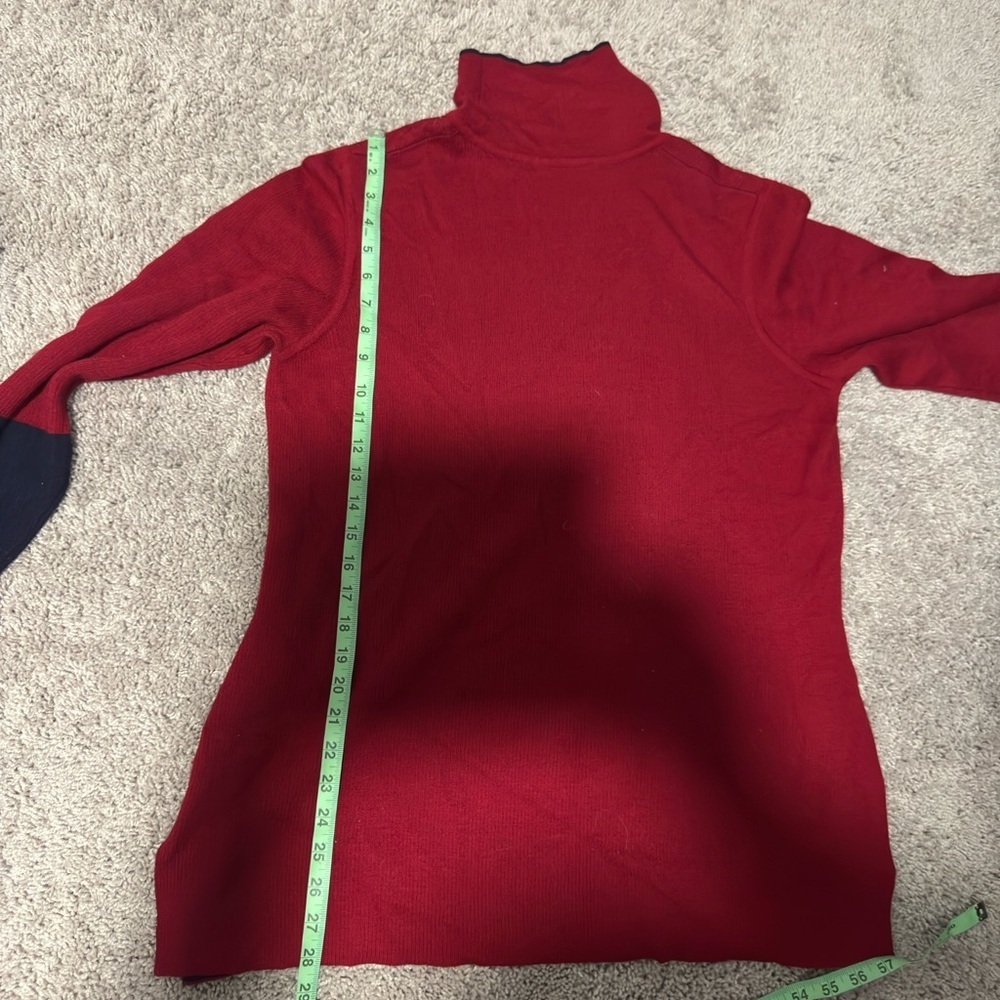Athleta Burgundy and Navy Crew Neck Sweater - Picture 9 of 9